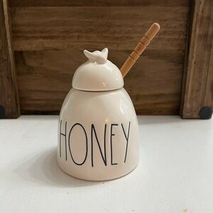 Rae Dunn Cream Honey Pot with Wooden Dipper